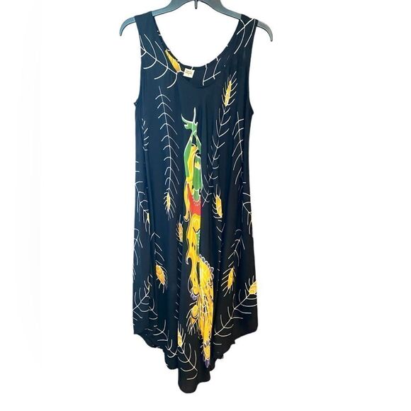 Seven Islands Sz S Black Mermaid Flowy Rayon Swim Cover Casual Vacation Dress - Picture 1 of 6